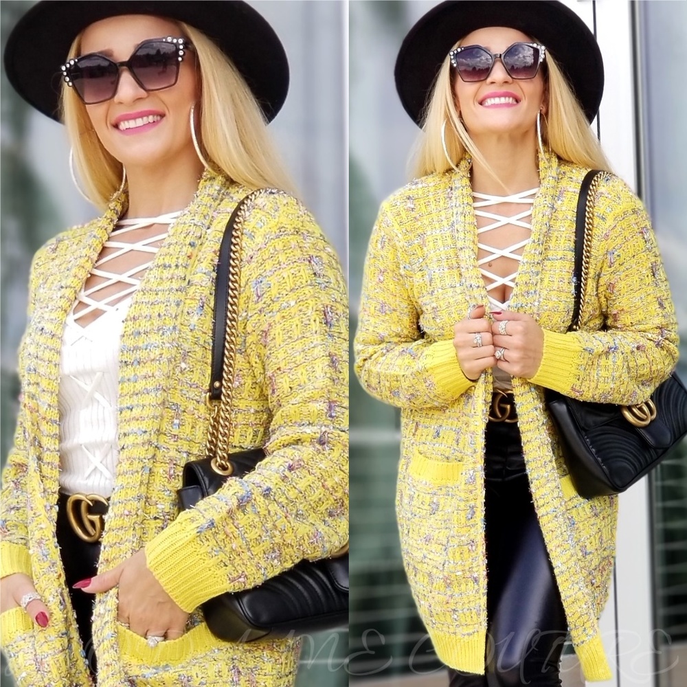 SUNSHINE Knit Cardigan - Yellow - Picture 3 of 4